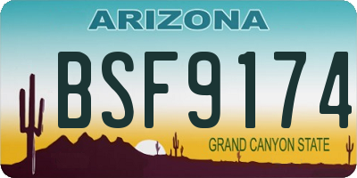 AZ license plate BSF9174