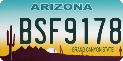 AZ license plate BSF9178
