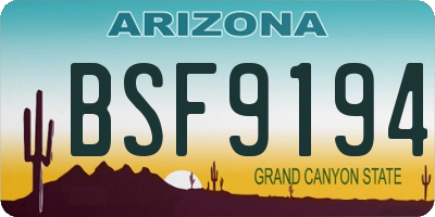 AZ license plate BSF9194