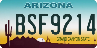 AZ license plate BSF9214