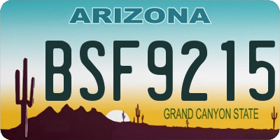 AZ license plate BSF9215