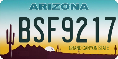 AZ license plate BSF9217