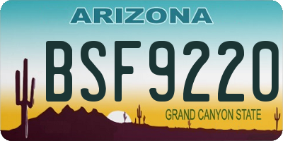 AZ license plate BSF9220