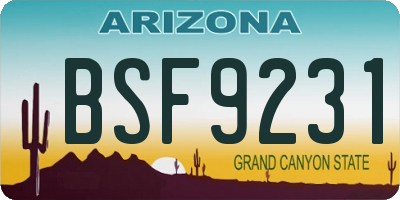 AZ license plate BSF9231