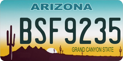 AZ license plate BSF9235