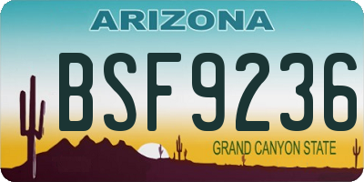 AZ license plate BSF9236