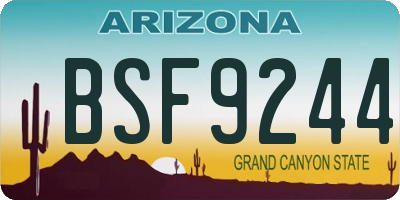 AZ license plate BSF9244