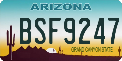 AZ license plate BSF9247