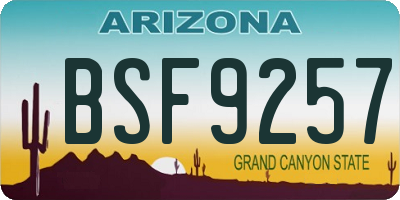 AZ license plate BSF9257