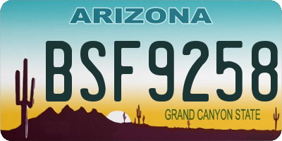 AZ license plate BSF9258