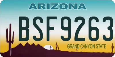 AZ license plate BSF9263