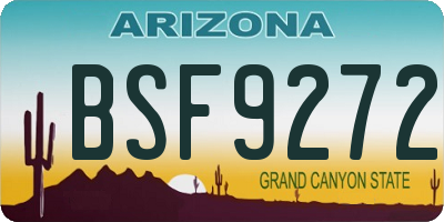 AZ license plate BSF9272