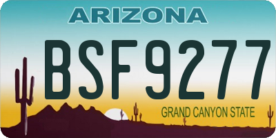 AZ license plate BSF9277