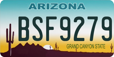 AZ license plate BSF9279