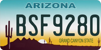 AZ license plate BSF9280
