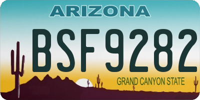 AZ license plate BSF9282