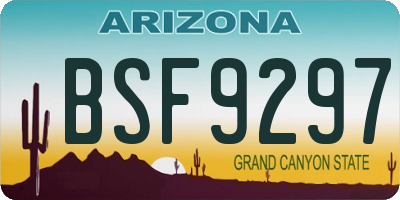 AZ license plate BSF9297