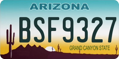 AZ license plate BSF9327