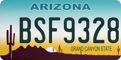 AZ license plate BSF9328