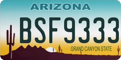 AZ license plate BSF9333