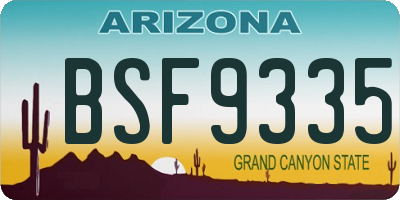 AZ license plate BSF9335