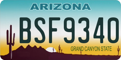 AZ license plate BSF9340