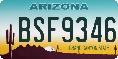 AZ license plate BSF9346