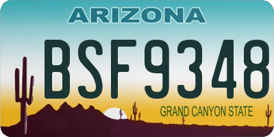 AZ license plate BSF9348