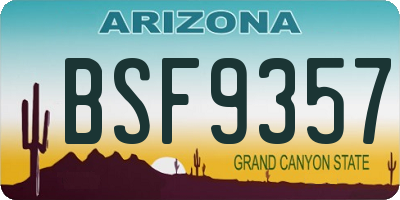 AZ license plate BSF9357