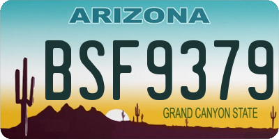 AZ license plate BSF9379