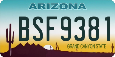 AZ license plate BSF9381