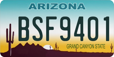 AZ license plate BSF9401