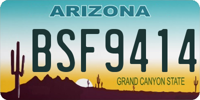 AZ license plate BSF9414