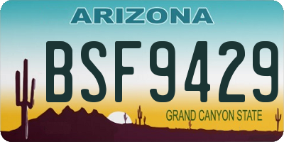 AZ license plate BSF9429