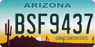 AZ license plate BSF9437