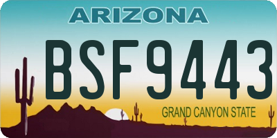 AZ license plate BSF9443