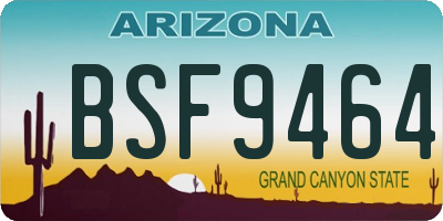 AZ license plate BSF9464