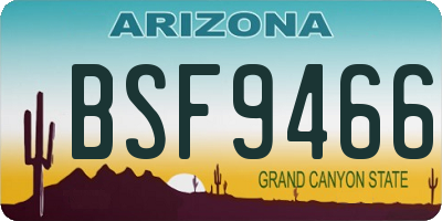 AZ license plate BSF9466