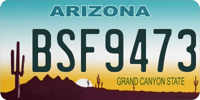 AZ license plate BSF9473