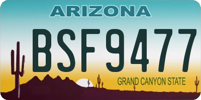 AZ license plate BSF9477