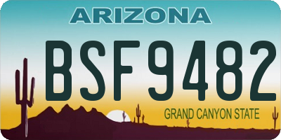 AZ license plate BSF9482