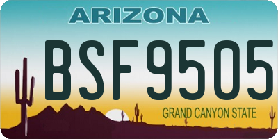 AZ license plate BSF9505
