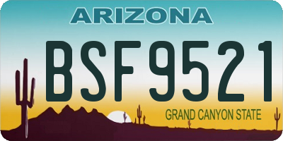 AZ license plate BSF9521