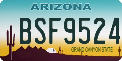 AZ license plate BSF9524
