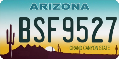 AZ license plate BSF9527