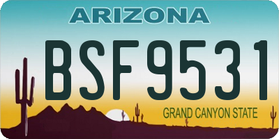 AZ license plate BSF9531