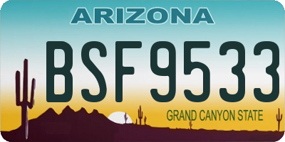 AZ license plate BSF9533