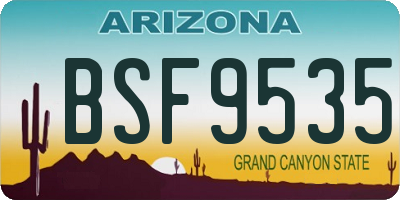 AZ license plate BSF9535