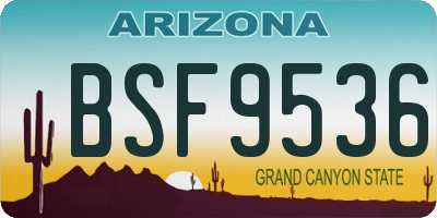 AZ license plate BSF9536