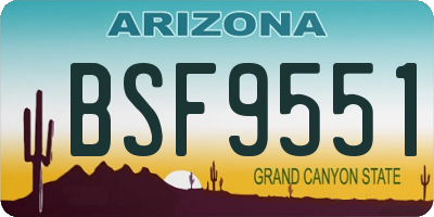 AZ license plate BSF9551